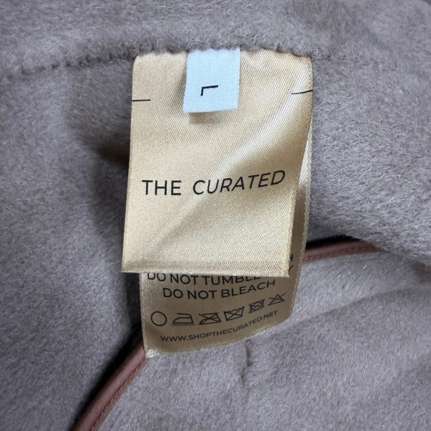 The Curated Trench Coat Women Large Camel Wool Cashmere Belted Short Tan — image 6 of 8